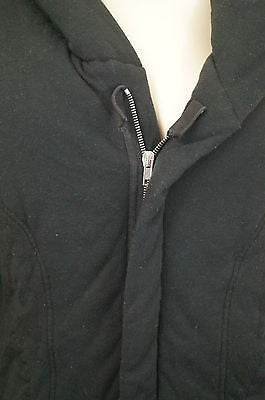 RICK OWENS LILIES Black Padded Hooded Zip Fastened Casual Jacket Top I44 UK12