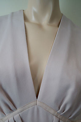 JOSEPH Pale Pink MARTA V Neck Sleeveless Pleat Formal Evening Dress 40 UK12