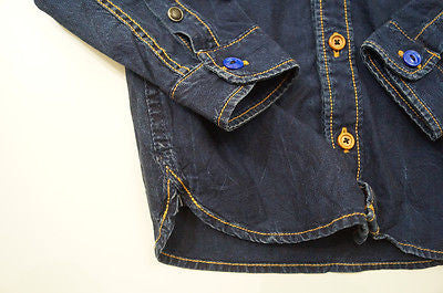 SCOTCH & SODA / SHRUNK Dark Blue Cotton Denim Long Sleeve Casual Shirt Top BNWT