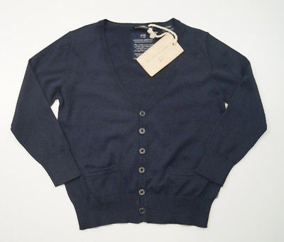 SCOTCH SHRUNK Boy's Midnight Navy Blue Knitted Cotton V Neck Cardigan Top BNWT