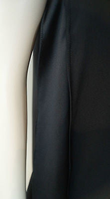 RAMY BROOK Black 100% Silk Scoop Neck Sleeveless Satin Trim Evening Top Sz:S