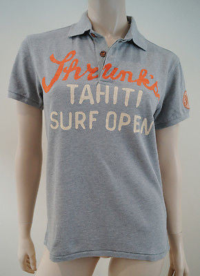 SCOTCH SHRUNK Boys Pale Grey Tahiti Surf Short Sleeve Polo Shirt Top BNWT