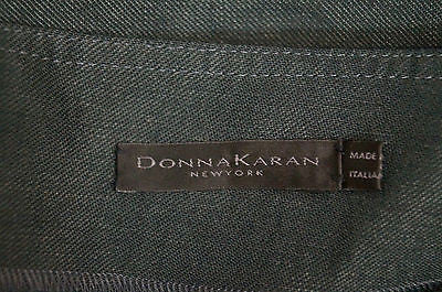 DONNA KARAN NEW YORK Black Wool Linen Blend Wrap Pleated Pencil Skirt IT42 UK10
