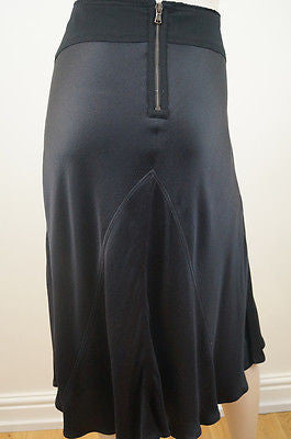 DONNA KARAN NEW YORK Women's Black Silk Blend Flowy Evening Skirt IT44; UK14