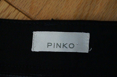 PINKO Women's Black Virgin Wool Blend Slim Leg Formal Trousers Pants UK10; IT42