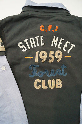 SCOTCH SHRUNK Boys Charcoal Grey Polo & Long Sleeve Collared Blue Shirt Top BNWT