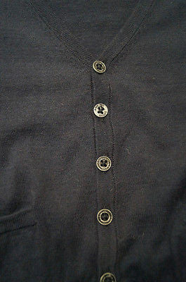 SCOTCH SHRUNK Boy's Midnight Navy Blue Knitted Cotton V Neck Cardigan Top BNWT
