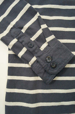 SCOTCH SHRUNK Boys Navy & Cream Brooklyn Gym Long Sleeve Rugby Shirt Top BNWT