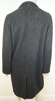 VANESSA BRUNO Brown & Black Wool Alpaca Mohair Single Breasted Winter Coat 40 12
