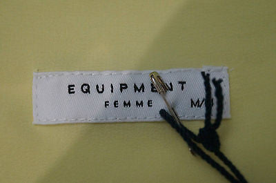 EQUIPMENT FEMME Lime Sherbet Yellow 100% Silk Sheer Evening Blouse M BNWT