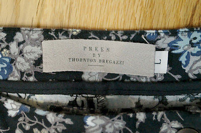 PREEN BY THORNTON BREGAZZI Multicolour Floral Stretch Cotton Trousers Pants Sz:L