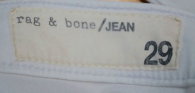 RAG & BONE Women's White Cotton Modal Blend Slim Skinny Leg Jeans Pants Sz29