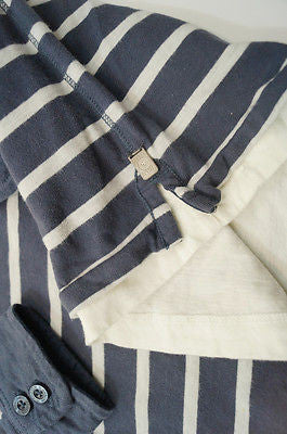 SCOTCH SHRUNK Boys Navy & Cream Brooklyn Gym Long Sleeve Rugby Shirt Top BNWT