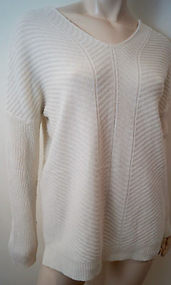 VINCE Cream Cashmere High Roll Neck Long Sleeve Knitwear Jumper Sweater Top L