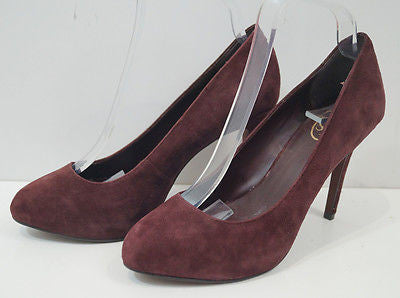 ASH Prune Kid Suede Caprice High Heel Rubber Sole Court Shoes EU38; UK5