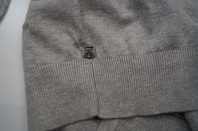 SCOTCH SHRUNK Boy's Pale Grey Knitted 100% Cotton V Neck Cardigan Top BNWT
