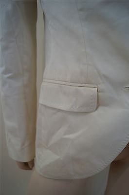DOLCE & GABBANA Mainline Off White Cream Cotton Formal Blazer Jacket IT44; UK!2