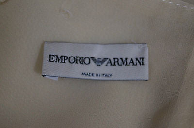 EMPORIO ARMANI Cream 100% Silk Floral Detail Sleeveless Cami Top IT44; UK12