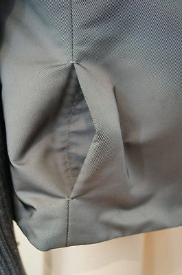 AKRIS PUNTO Grey Sheen Jacket With Wool Ribbed Sleeves & Collar Sz:40; UK12;