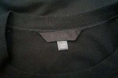 KARL LAGERFELD Women's Black Wet Look / Glossy Sleeve Sweater Top Sz: M