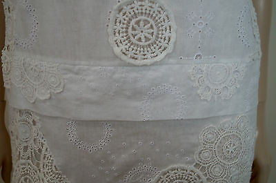 VANESSA BRUNO White Embroidered Round Neck Sleeveless Summer Tunic Dress 40 UK12