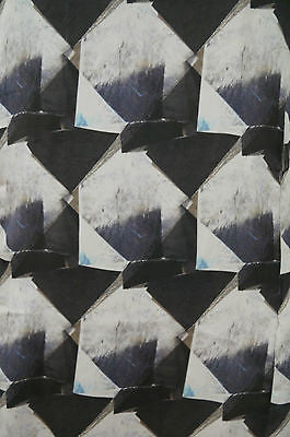 THEYSKENS' THEORY White Grey Navy Sleeveless Abstract Print Short Dress Sz:4 UK8