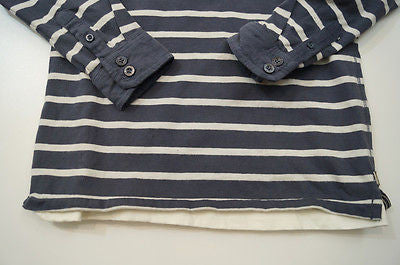 SCOTCH SHRUNK Boys Navy & Cream Brooklyn Gym Long Sleeve Rugby Shirt Top BNWT