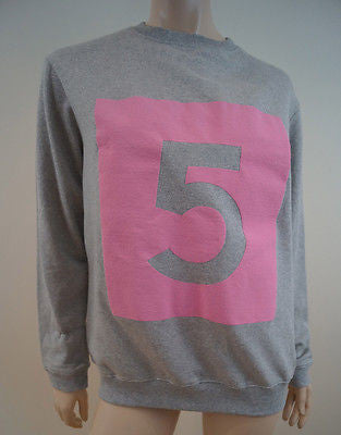 RICHARD NICOLL Pale Grey & Pink Cotton Blend Long Sleeve Sweatshirt Top M