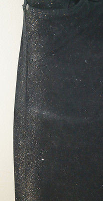 PAIGE THE VERDUGO ANKLE Black Gold Glitter Skinny Crop Jeans Pants Sz:26; IL27"
