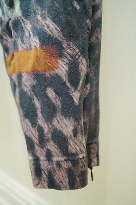 PREEN LINE Multi-Colour Animal Leopard Print Stretch Cotton Drill Trousers Pants