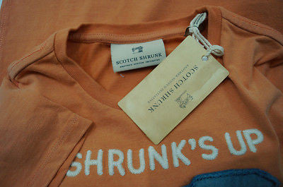 SCOTCH SHRUNK Boys Orange 100% Cotton Short Sleeve T-Shirt Tee Top BNWT