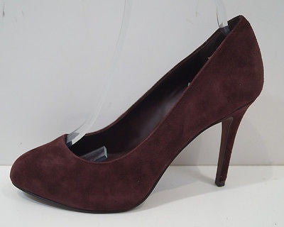 ASH Prune Kid Suede Caprice High Heel Rubber Sole Court Shoes EU38; UK5