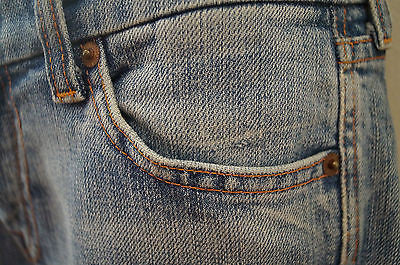 7 FOR ALL MANKIND Womens Blue Denim Faded & Crease Detail Bootcut Jeans Sz 28