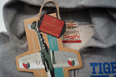 SCOTCH SHRUNK Boys Pale Grey Tiger 79 Motif Hoodie Sweatshirt Sweater Top BNWT