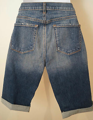 J BRAND Women's Blue Faded Cotton Blend Denim Long Length Casual Shorts Sz:M