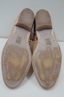 SAM EDELMAN Tan Suede & Multi Colour Embroidery Ankle Boots UK8; US10M