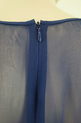 DIANE VON FURSTENBERG Blue Polka Dot Mesh Chiffon Detail ENNY Dress US8 12 BNWT