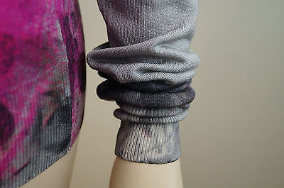 CHRISTOPHER KANE RUNWAY Grey Black Pink Floral Silk Long Sleeve Cardigan M BNWT