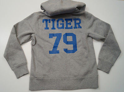 SCOTCH SHRUNK Boys Pale Grey Tiger 79 Motif Hoodie Sweatshirt Sweater Top BNWT