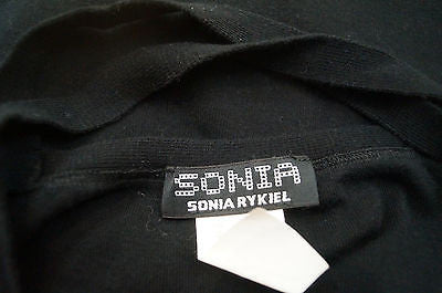 SONIA BY SONIA RYKIEL Black Knitted Pink Rib Strawberry Cami T-Shirt Top