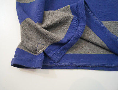 SCOTCH SHRUNK Boys Grey & Purple Big Stripe Branded Polo Shirt Top BNWT