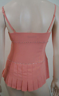 ELEMENTS AMANDA WAKELEY Peachy Pink Diamante & Pleat Sleeveless Evening Top UK8