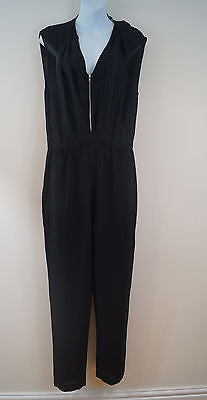 ASQUITH Pebble Grey Bamboo Stretch Jumpsuit Elastic Waist Trousers / Skirt S