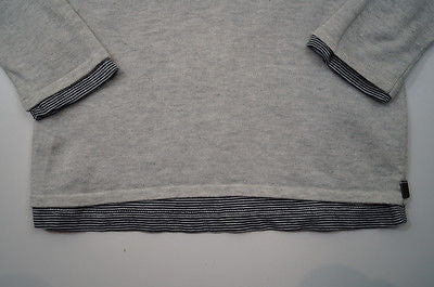 SCOTCH SHRUNK Grey Long Sleeve Knitted Jumper & Navy Striped T-Shirt Top BNWT