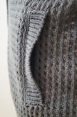 T BY ALEXANDER WANG Ladies Grey 100% Cotton Loose Knit Hooded Cardigan Top Sz:M