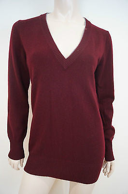 BRUNELLO CUCINELLI Burgundy Red Cashmere V-Neck Casual Jumper Sweater Top Sz XXL