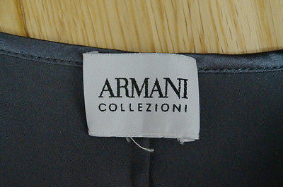 ARMANI COLLEZIONI Charcoal Grey Silk Stretch Sleeveless Cami Vest Top IT44 UK12