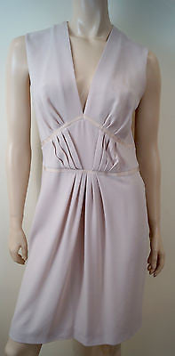 JOSEPH Pale Pink MARTA V Neck Sleeveless Pleat Formal Evening Dress 40 UK12
