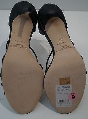 JIMMY CHOO Black Snakeskin & Sparkle Strappy High Heel Sandals Shoes EU39 NEW!