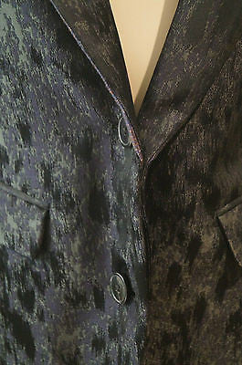 A.F. VANDERVORST Black & Charcoal Abstract Print Formal Blazer Jacket Sz40 UK10